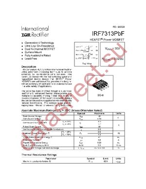 IRF7313TRPBF datasheet  